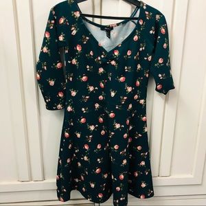 F21 bottle green dress